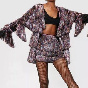 Nasty Gal Metallic Fringe Set